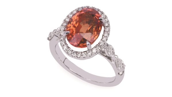 Orange Sapphire Ring