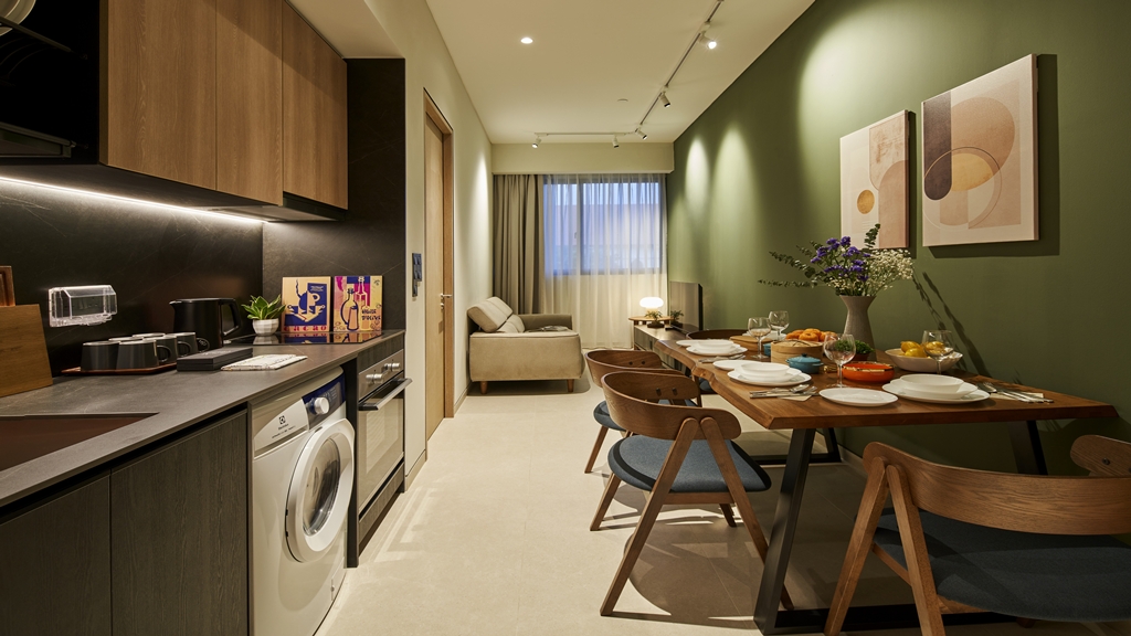 A Kitchen, Dining & Living Area allow residents to enjoy the comforts of home