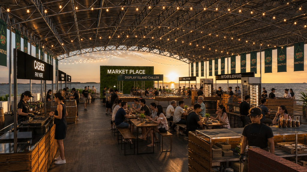 Sentosa Grillfest 2026 - Artist impression of Marketplace by Indoguna