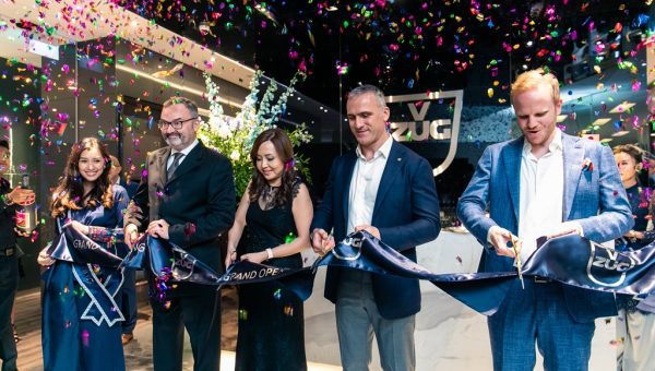 V-ZUG & V Dining Grand Opening_Ribbon Cutting_(L-R) Fabrice Filliez, Angeline Yap, Alberto Bertoz, Jonas Honegger